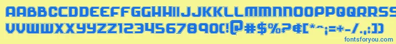 Soldieracad Font – Blue Fonts on Yellow Background