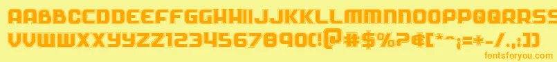 Soldieracad Font – Orange Fonts on Yellow Background