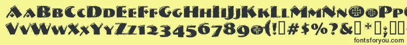 Vtnervouzreichdecorated Font – Black Fonts on Yellow Background