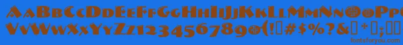 Vtnervouzreichdecorated Font – Brown Fonts on Blue Background