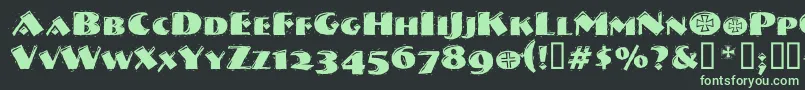 Vtnervouzreichdecorated Font – Green Fonts on Black Background