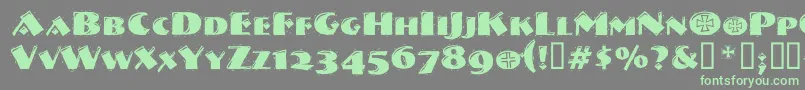 Vtnervouzreichdecorated Font – Green Fonts on Gray Background