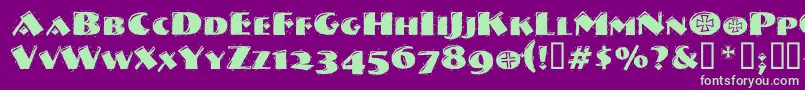 Vtnervouzreichdecorated Font – Green Fonts on Purple Background