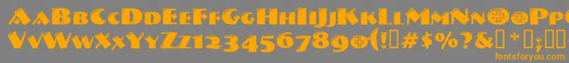 Vtnervouzreichdecorated Font – Orange Fonts on Gray Background