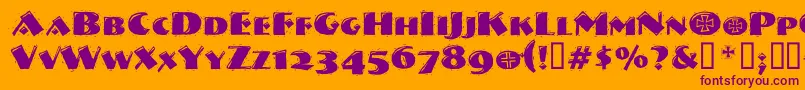 Vtnervouzreichdecorated Font – Purple Fonts on Orange Background