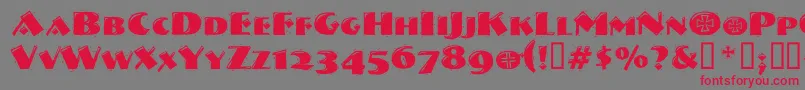 Vtnervouzreichdecorated Font – Red Fonts on Gray Background