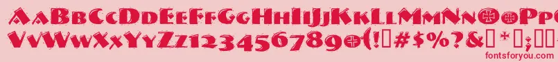 Vtnervouzreichdecorated Font – Red Fonts on Pink Background