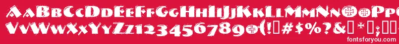 Vtnervouzreichdecorated-Schriftart – Weiße Schriften auf rotem Hintergrund