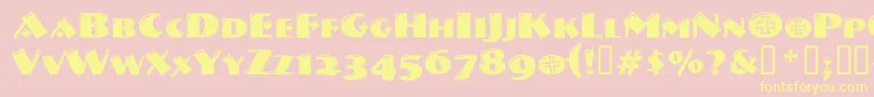 Vtnervouzreichdecorated Font – Yellow Fonts on Pink Background