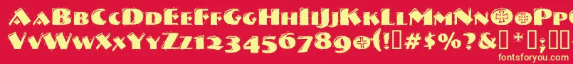 Vtnervouzreichdecorated Font – Yellow Fonts on Red Background