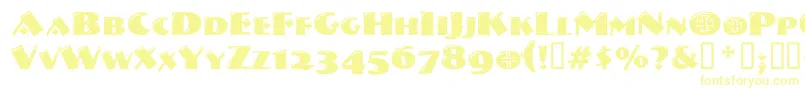 Vtnervouzreichdecorated Font – Yellow Fonts on White Background