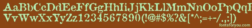 Attic Font – Green Fonts on Brown Background