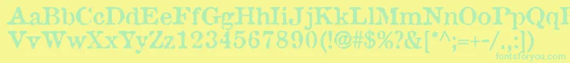 Attic Font – Green Fonts on Yellow Background