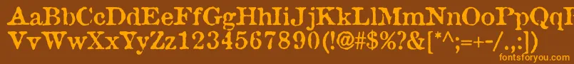 Attic Font – Orange Fonts on Brown Background