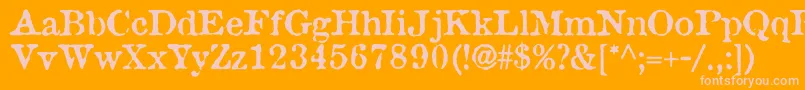 Attic Font – Pink Fonts on Orange Background