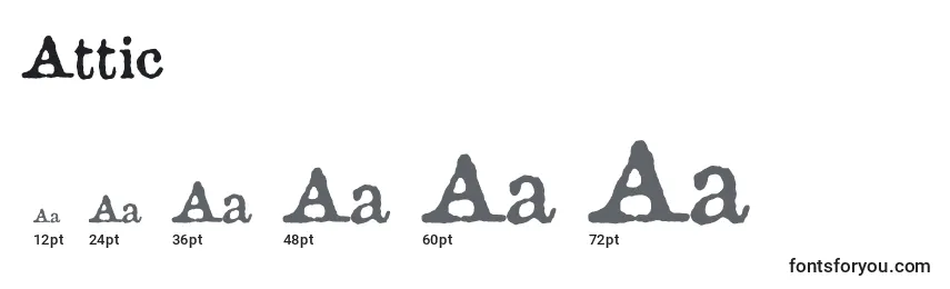 Размеры шрифта Attic