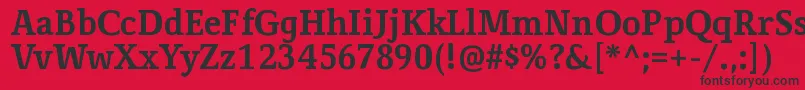 フォントCorzinairBold – 赤い背景に黒い文字