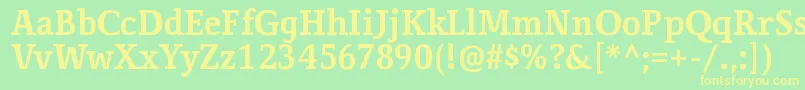 CorzinairBold Font – Yellow Fonts on Green Background