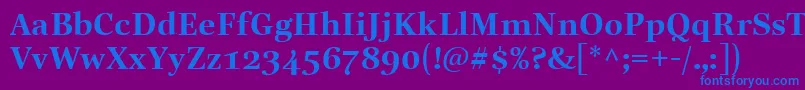 LinotypeReallyDemiBold Font – Blue Fonts on Purple Background