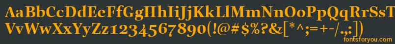 Czcionka LinotypeReallyDemiBold – pomarańczowe czcionki na czarnym tle