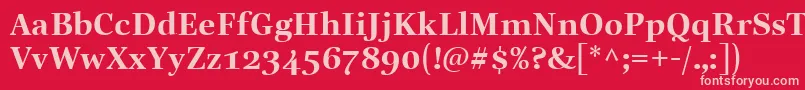 フォントLinotypeReallyDemiBold – 赤い背景にピンクのフォント