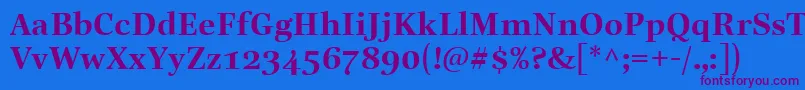 LinotypeReallyDemiBold Font – Purple Fonts on Blue Background