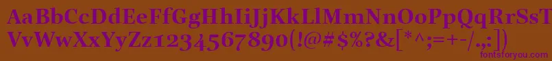 LinotypeReallyDemiBold Font – Purple Fonts on Brown Background