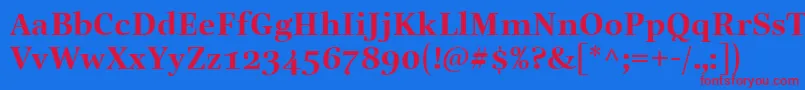 Шрифт LinotypeReallyDemiBold – красные шрифты на синем фоне