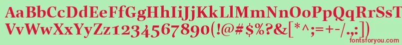 LinotypeReallyDemiBold Font – Red Fonts on Green Background