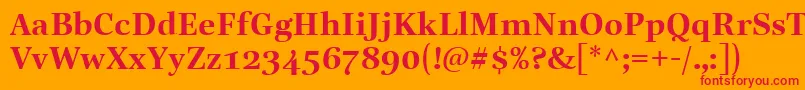LinotypeReallyDemiBold Font – Red Fonts on Orange Background