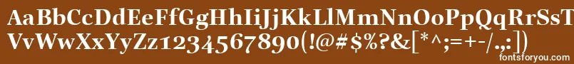 Więcej informacji o czcionce LinotypeReallyDemiBold Czcionka LinotypeReallyDemiBold – białe czcionki na brązowym tle