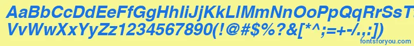 AghelvJ Font – Blue Fonts on Yellow Background