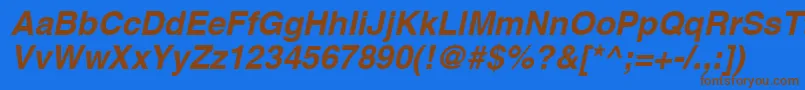 AghelvJ Font – Brown Fonts on Blue Background