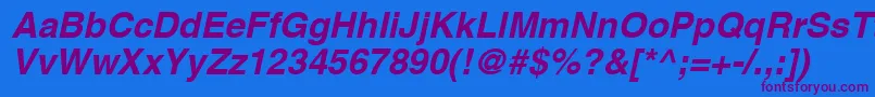 AghelvJ Font – Purple Fonts on Blue Background