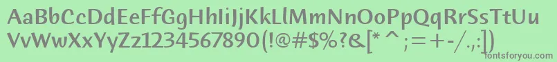 HumanaSansMdItcTtMedium Font – Gray Fonts on Green Background