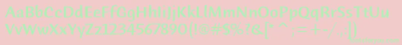 HumanaSansMdItcTtMedium Font – Green Fonts on Pink Background