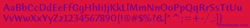 HumanaSansMdItcTtMedium Font – Purple Fonts on Red Background