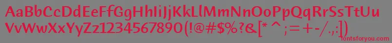 HumanaSansMdItcTtMedium Font – Red Fonts on Gray Background