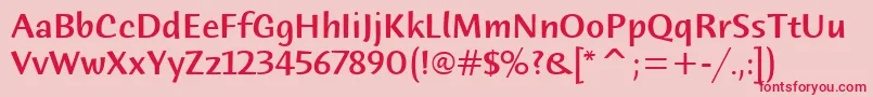 フォントHumanaSansMdItcTtMedium – ピンクの背景に赤い文字