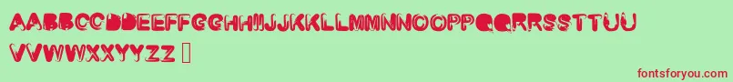 Roundedbrush Font – Red Fonts on Green Background