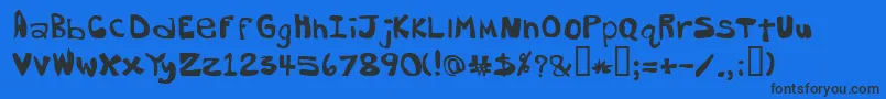 Dorkbutt Font – Black Fonts on Blue Background