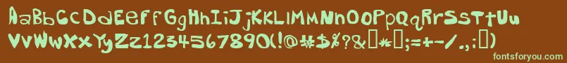 Dorkbutt Font – Green Fonts on Brown Background