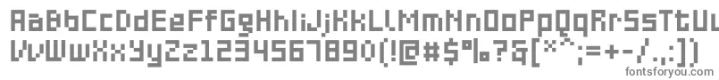 PfonlinethreeproDouble-fontti – harmaat kirjasimet valkoisella taustalla
