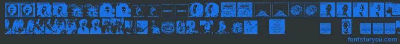 BobsCompliment Font – Blue Fonts on Black Background