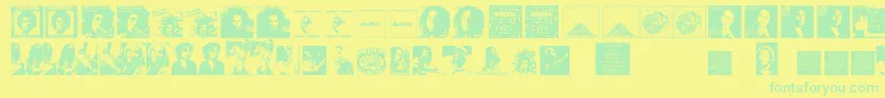 BobsCompliment Font – Green Fonts on Yellow Background