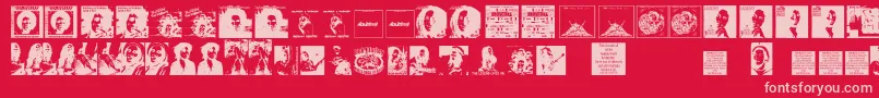 BobsCompliment Font – Pink Fonts on Red Background