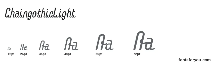 ChaingothicLight Font Sizes