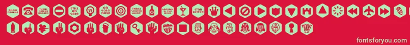 Scrotnighexestwo Font – Green Fonts on Red Background