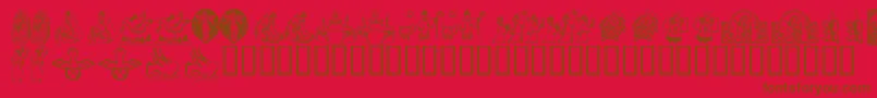 KrChristmasDings2004Four Font – Brown Fonts on Red Background