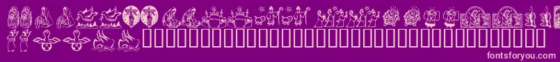 KrChristmasDings2004Four Font – Pink Fonts on Purple Background